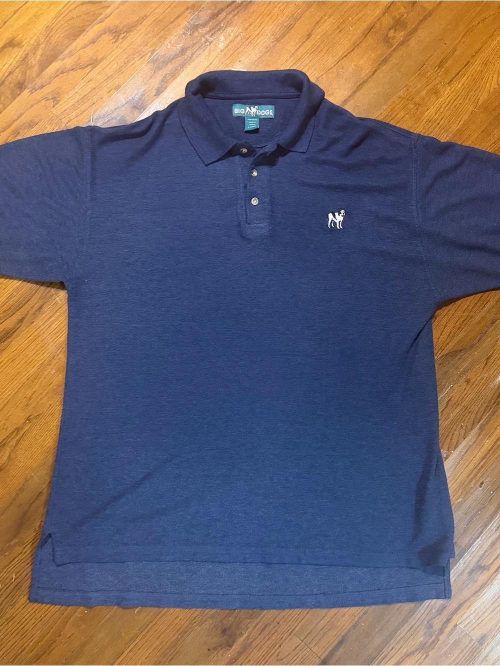 Vintage 90s Big Dogs Embroidered Polo Shirt Navy XL